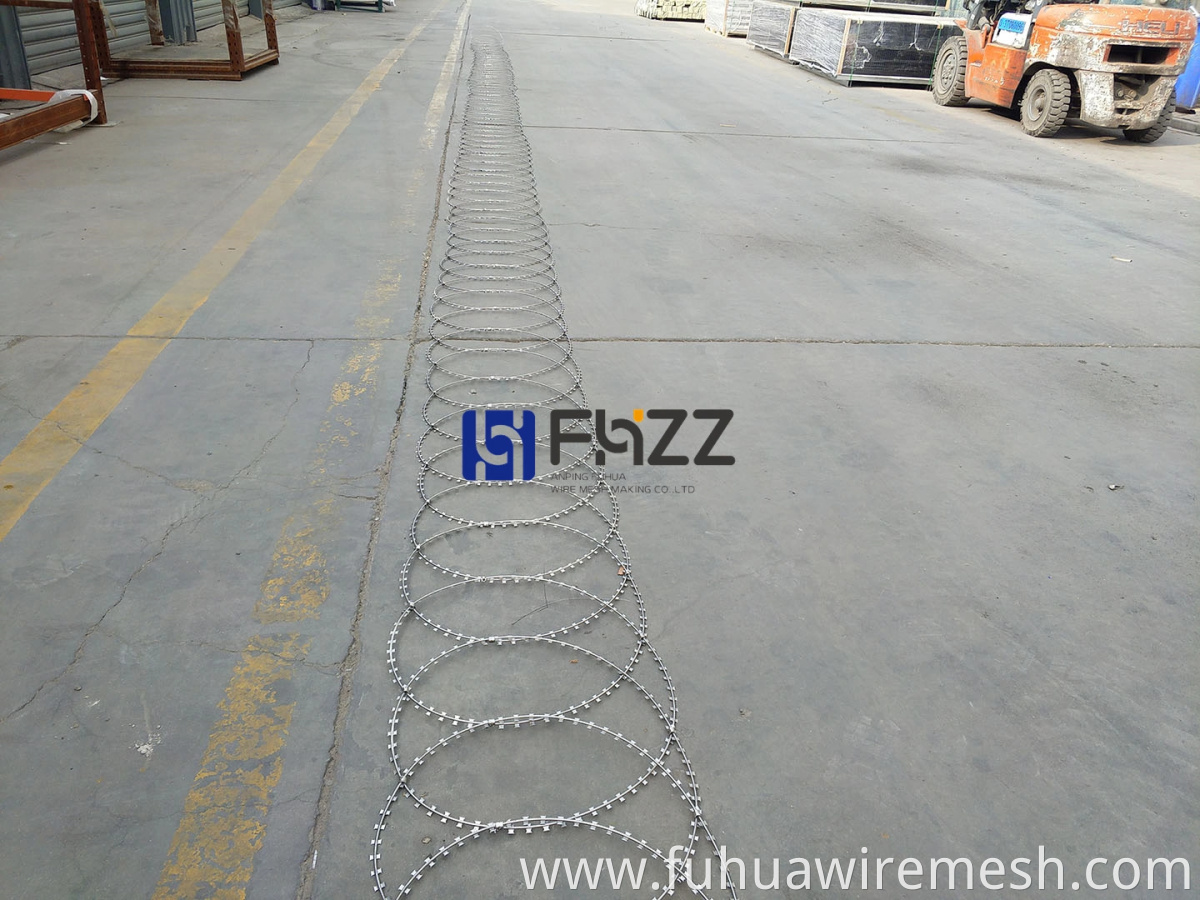 500mm Height Stainless Steel Or Galvanized Ripper Flat Wrap Razor Wire Type Bto 10 Or Bto 22 Installation Coverage 15mtrs1